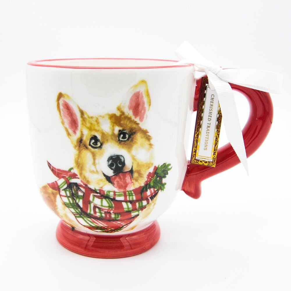Christmas Corgi Mug, 16oz Ceramic Coffee Cup for Corgi Dog Lovers